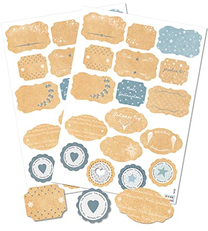24 kleine Weihnachtsaufkleber rund 4 cm Etiketten zum Beschriften Geschenk Sticker hochwertig aus Deutschland Logbuch-Verlag