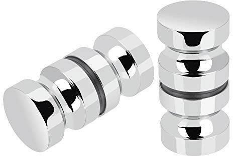 KBNIAN 2 Set Shower Screen Handle Bathroom Door Handle Knob with Solid Stainless Steel for Replacement Groove Glass Door(Install Screw 7.5mmx30mm)