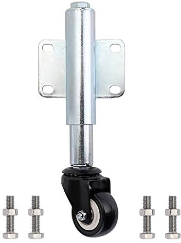 Skelang Spring Loaded Gate Castor, Retractable 6.5cm Swivel Gate Caster Wheel for Garden Wooden Gate, Yard Fence, Load Capacity 50Kg