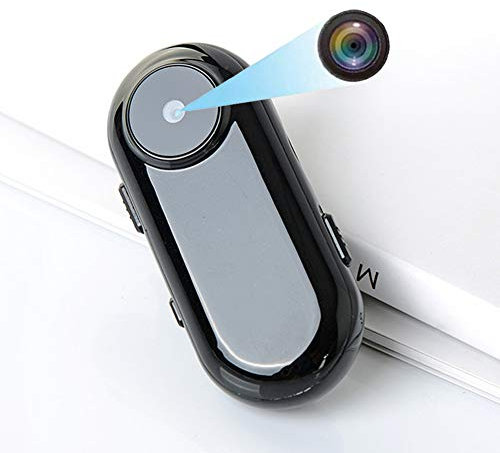 RNNTK Mini Indossabile Telecamera Spia,per Ufficio Azienda Aula Nascosta Nanny Cam Registrazione in Loop 130 Gradi di Ampio Angolo,1080P HD Casa Telecamere di Sorveglianza di Sicurezza