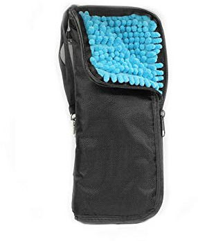 FoxSundry Water-Absorbent Umbrella Bag with Zipper, Waterproof Quick Dry Microfiber Umbrella Case Shell, Portable Umbrella Cover Pouch for Wet Inverted Folding Travel Umbrellas, 11x4.72 Inches