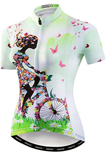 Damen Radtrikot Sommer Kurzarm Fahrrad Shirt Atmungsaktive Fahrradjacke