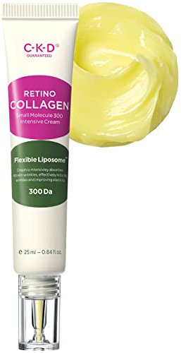 CKD RETINO Retinal and Kollagen Intensive straffende Creme gegen Halsfalten - Kollagen Klein Molekül 300, Anti-Falten-Nachtbehandlung Creme für schlaffe Haut, reduziert feine Linien, 0.85 fl.oz.