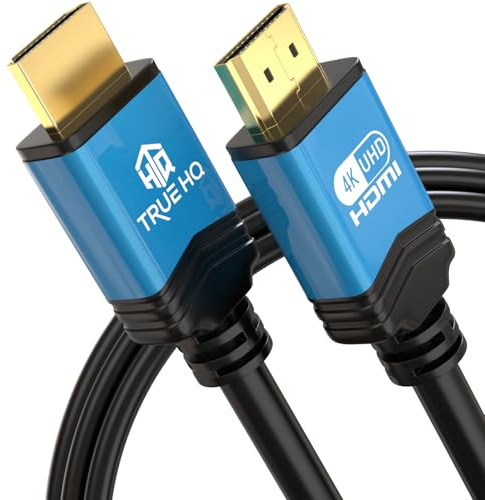 True HQ Câble HDMI 4K 2.0 ultra haut débit 18 Gbit/s | 60 Hz - 2 160 p HD, 1 080 p ARC 3D | Compatible avec PS5/PS4, Xbox, vidéosurveillance, projecteur, PC, SKY, Fire TV (10 m)