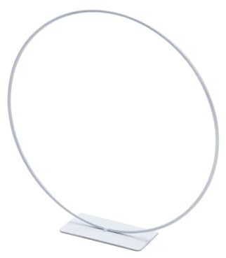 NaDeco Metallring in Weiß, stehend, mit Fuß, wählbar in Größen von 25-40 cm | Dekoring auf Fuß | Drahtring zum Basteln | Metallring für Wickeltechnik | Hoops | Trockenblumen Ring, Größe:25 cm