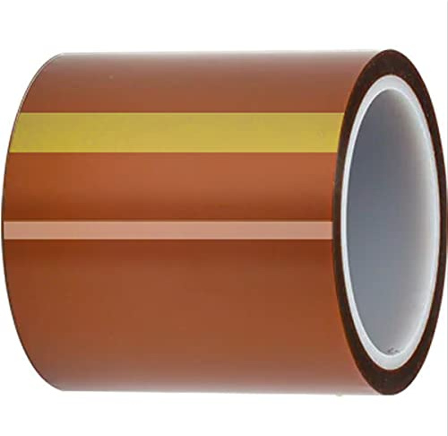 DAOKAI 100 mm x 33 m (108 pies) Cinta para alta temperatura Cinta para alta temperatura Cinta resistente al calor de poliimida Cinta térmica Cinta Kapton para enmascarar/Soldar/Impresoras 3D
