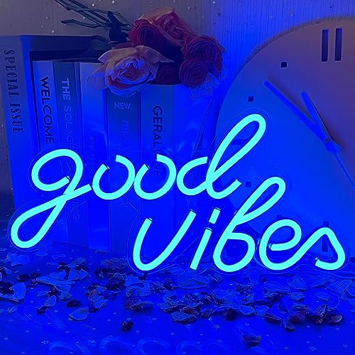 UExnkj-Y Insegna Luminosa Neon 'Good Vibes' - LED in Piastra Acrilica per Decorazione Stanza, Hotel, Parete, Sala Giochi