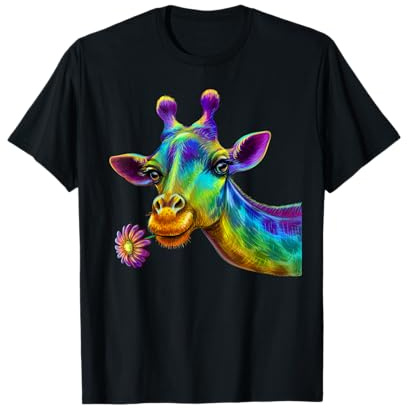Tête de girafe colorée pour amoureux safari africain T-Shirt