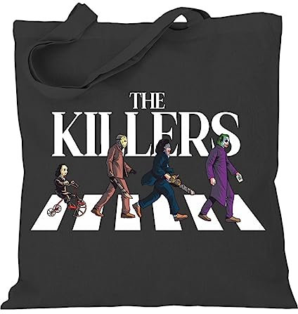 Stoffbeutel Jutebeutel Lange Henkel mit Spruch Horror Movie Killers Pain Psycho Fun
