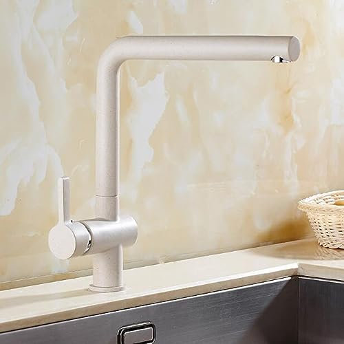 Quartz Stone Kitchen Faucet Sandblast Paint 360 Degree Rotation Copper Oat Color Hot and Cold Faucet