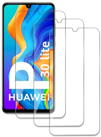 AKLPP 3 Stück Panzer Schutz Glas für Huawei P30 Lite, 10H Härte Glas Folie Displayschutz, HD Klar, Anti-Kratz, Anti-Bläschen Panzerfolie Schutzfolie Bläschenfrei Displayschutzfolie