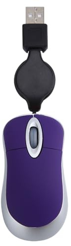 CAXUSD Mini Usb Wired Mouse with Retractable Cable 1000Dpi Optical Portable Mouse for Laptop Notebook Desktop Office Home Use