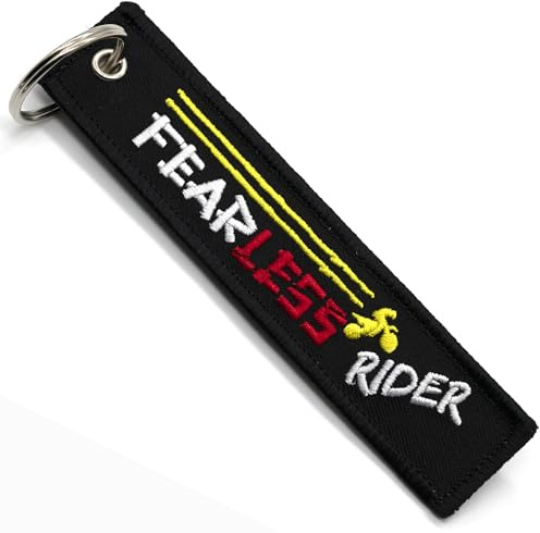 Motorrad Schlüsselanhänger - Geschenk für Motorradfahrer Schlüsselanhänger Stoff FEARLESS RIDER, Motorrad Zubehör - Originelle Schlüsselanhänger - Originelle Geschenke für Motorradfahrer