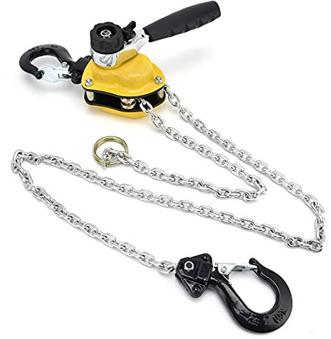 Polipasto de Trinquete Ligero de 500 Kg con Cadena de 1,5 M, Gancho Giratorio,Antideslizante, para Levantar y Remolcar Mercancías en el Transporte, la Construcción y los Talleres