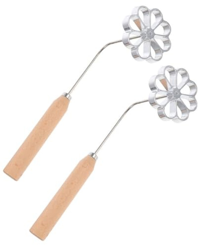 Garneck Rosettes Timbale Set Flower Shaped Rosette Iron Set with Handle Bunuelos Cookie Maker Mold Aluminum Waffle Molds Funnel Cake Maker for Rosette Bunuelos Cookie