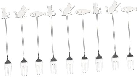 MAGICLULU 9pcs Cake Fork Daily Use Fruit Fork Multi-Function Dessert Supplies for Home Restaurant