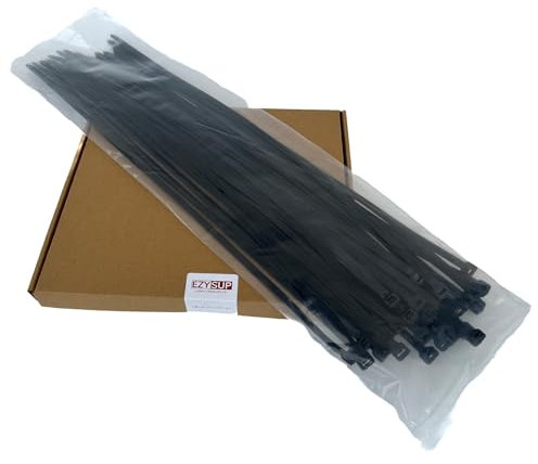 EzySup Extra große Kabelbinder, robust, für den Außenbereich, 66 cm, 50 Stück, 79,4 kg Zugfestigkeit, Schwarz