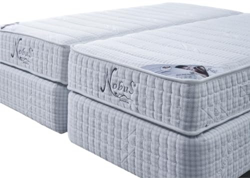 Nobus Dual Matratze 90x200 cm | 25 cm Höhe | 7-Zonen-Taschenfederkernmatratze | 2 Härtegrade integriert Medium & Fest | Antibakterieller Bezug | Orthopädisch | Öko-Tex & CertiPUR Zertifiziert