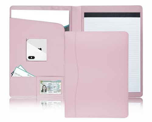 Padfolio Portfolio Organizer Legal Pad Holder Padfolio Folder Leather Portfolio Storage Clipboard Notepad with Cover for Letter Size A4 Writing Pad for Business and School Office