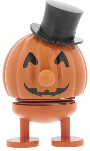 Hoptimist Halloween Magic, vobbelfigur, skandinavisk höstdekoration för vardagsrum, skrivbord, kontor & barnrum, rolig pumpa för Halloween dekor & små presenter, 5,9 x 6,1 x 7,2 cm, Small, Orange