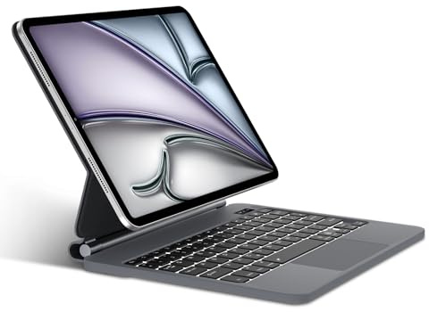 Magic Keyboard für iPad Air 11 Zoll (M4/M3/M2) 2026/2025/2024, Multi-Trackpad Keyboard für iPad Air 5/4 gen und Pro 11 4/3/2/1 Gen, Hintergrundbeleuchtung Bluetooth Tastatur mit Qwertz Layout