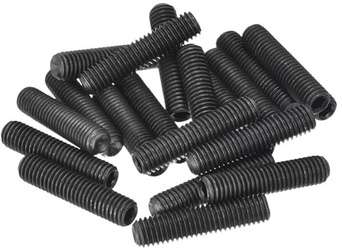 sourcing map Lot de 20 vis sans tête à six pans creux M8 x 35 mm en acier au carbone pour réparation d'instruments compacts, machines et équipements (noir)