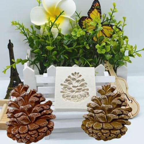 Epoxidharz-Formen, 5,7 x 5 x 0,9 cm, Silikonform, Weihnachten, Tannenzapfen, Harz, Küche, Kuchen, Backwerkzeug, Schokolade, Fondant, Dessert, Spitzendekoration