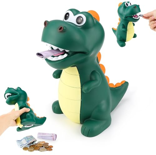 CHRI Dinosaurier Spardose fur Kinder Dino Sparschwein | für Mädchen Jungen Dinosaur Piggy Bank aus Sicheres PVC-Material für Dekoration, Spielzeug, Geschenk