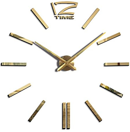 LEJIAJU Adesivo digitale 3D acrilico adesivi per soggiorno casa ufficio decorazione moderna grande orologio da parete adesivo