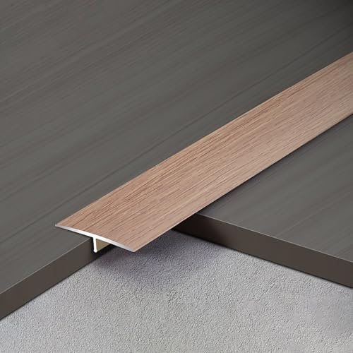 Raouoae 90 Cm X 2 Türleisten Übergangsprofil T-Profil Holzmaserung Aus Aluminiumlegierung Bodenleiste Übergangsleiste Für Holz/Laminat/Vinyl-Boden(Holzfarbe,Breite: 4 cm)