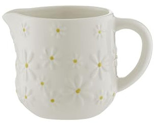 Price & Kensington Daisy Milk Jug | 275ml Ceramic Milk Jug with Embossed Daisy Design | Cream Glaze | Tea Time Accessory