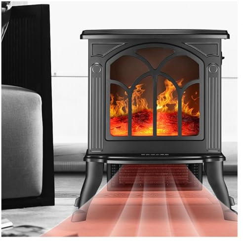 Free Standing Fires Electric ， Automatic Power Off When Overheating Fireplace Surround Ptc Fever Silent and Low Noise Electric Log Burner for Indoor Living Spaces Office