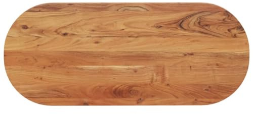 Lauuoeriau Haus & Garten, Möbeltischplatte, 120 x 50 x 3,8 cm, oval, Massivholz, Akazie