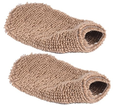 VALICLUD 2 piezas Guantes Exfoliantes de Baño Guantes Masajeadores Corporales de Vegetal para Exfoliar y Limpiar Color Marrón