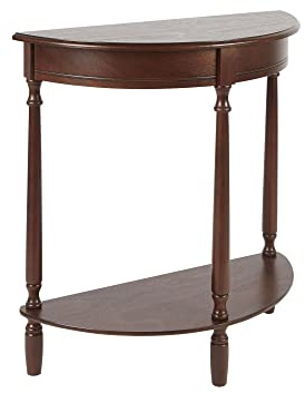Decor Therapy Simplify Table d'appoint Demi-Ronde, Noyer, 71,8 x 28,25 cm
