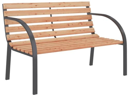 vidaXL Holz Gartenbank 120 cm Eisen Sitzbank Gartenmöbel Holzbank Parkbank Bank