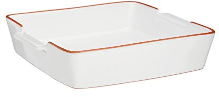 Premier Housewares Calisto Square Baking Dish, Ceramic, White, 1.95 Litre