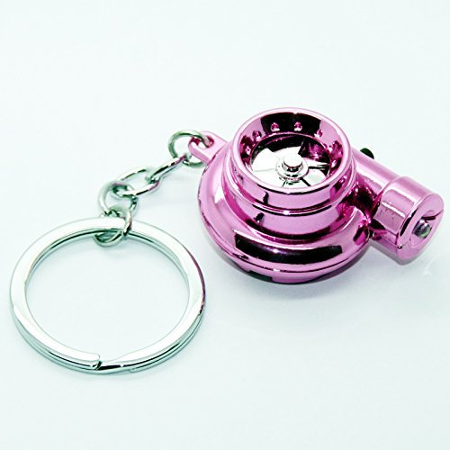 LED-Mafia Elektro Turbo Schlüsselanhänger - Mit Sound & Licht Turbolader Keychain chrom Metall Anhänger Schlüssel rosa