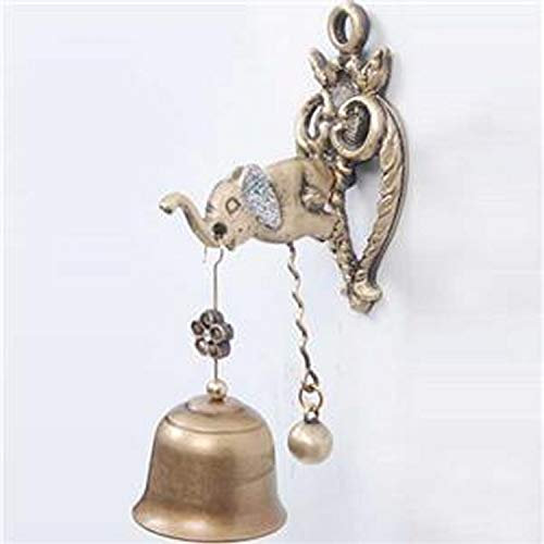 Vintage Antique Style Shopkeepers Door Bell Store Entry Door Chime Animal Figure Decorative Doorbell (Elephant, Brass (Matt Gold))