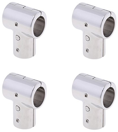 Shiwaki 4 Pezzi in Acciaio Inox 316 Corrimano per Barche Raccordo a T a 90 Gradi 25 Mm 1