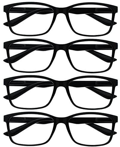 The Reading Glasses Company Die Lesebrille Unternehmen Schwarz Leser Wert 4er-Pack Groß Designer Stil Herren Federscharniere Lesehilfe RRRR83-1 +2,50