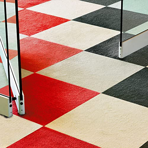 OLIVO.Shop | Dama Moquette quadrotte autoadesive Certificate, Piastrelle Moquette Adesiva 40x40 cm - Kit 12 Pezzi (1,92 Mquadri), 4 Colori (Rosso)