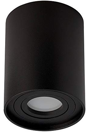 LED Aufbauleuchte Schwarz 5 Watt warmweiß GU10 230V - Ø97x125mm Aufbaustrahler Aufbau Spotlight Deckenlampe Loft Aufbauleuchte Aufbau-Spot Decken-Strahler Deckeneinbaustrahler Deckenspot