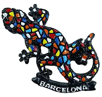 Barcelona 3D-Mosaik-Eidechse, Souvenir, Kühlschrankmagnet, Geschenk, Kunstharz, handgefertigt, Heim- und Küchendekoration, Barcelona-Kühlschrankmagnet, Magnetkollektion