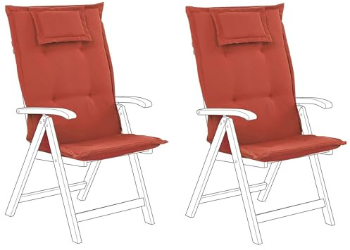Beliani Polsterauflagen 2er Set in Terracotta Polyester Java/Toscana