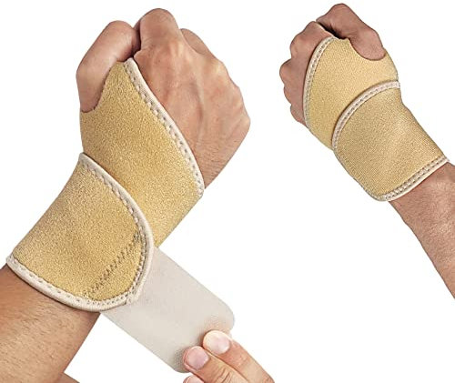 Abnii Handgelenk Bandagen, Handgelenkbandage Handgelenkstütze, Einheitsgröße Verstellbar Daumenbandage Fitness Gewichtheben (1Paar (Beige))