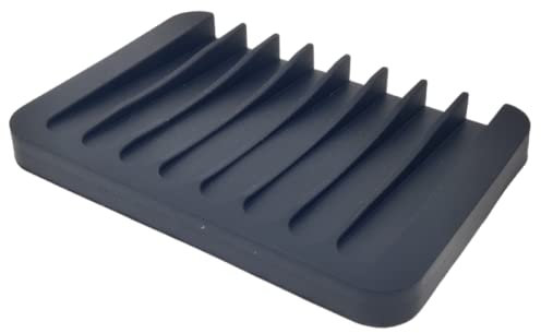 WS UK 1 x Silicone Soap Dish for Bathroom, Kitchen or Shower [Black]