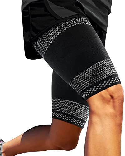 ABYON 2 Pièces Manchon de Compression Cuisse pour Femmes et Hommes, Respirant Bandage Soulager Douleurs Ischio Jambiers, Quadriceps et L'Aine, Tensions Musculaires
