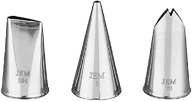 PME NZ1004 Jem Nozzles Set – Flowers Collection, Pack of 3, Stainless Steel, Rose