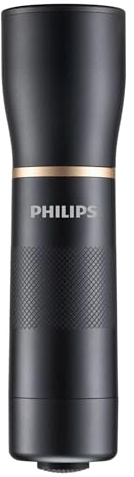 Philips SFL7001T/10 Lampe de poche LED, 600 lumens, jusqu'à 25 heures de lecture, étanche IPX4 Noir (4 piles AAA incluses)